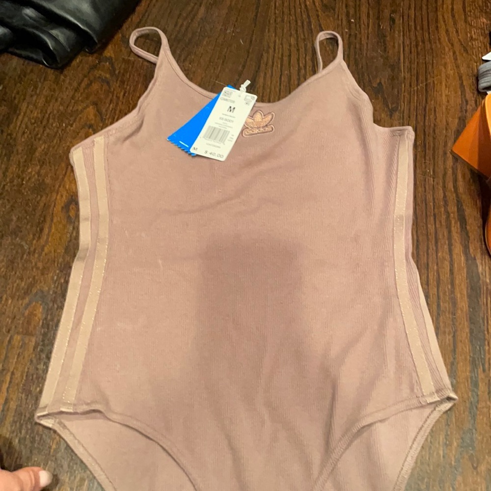 brand new adidas trace brown bodysuit size medium
